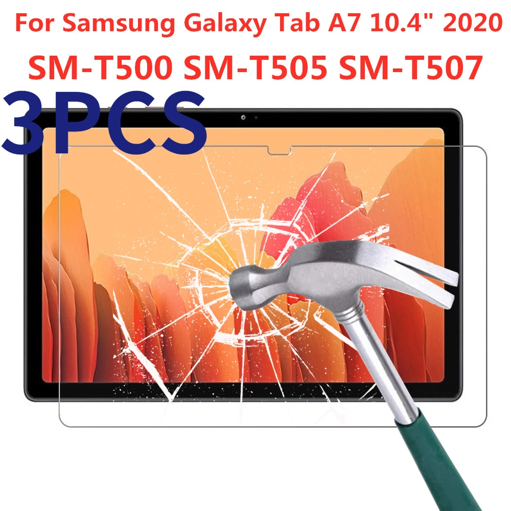 

3PCS 9H Tempered Glass Screen Protector For Samsung Galaxy Tab A7 10.4 Inch SM-T500 T500 T505 T507 Anti Scratch Protective Film