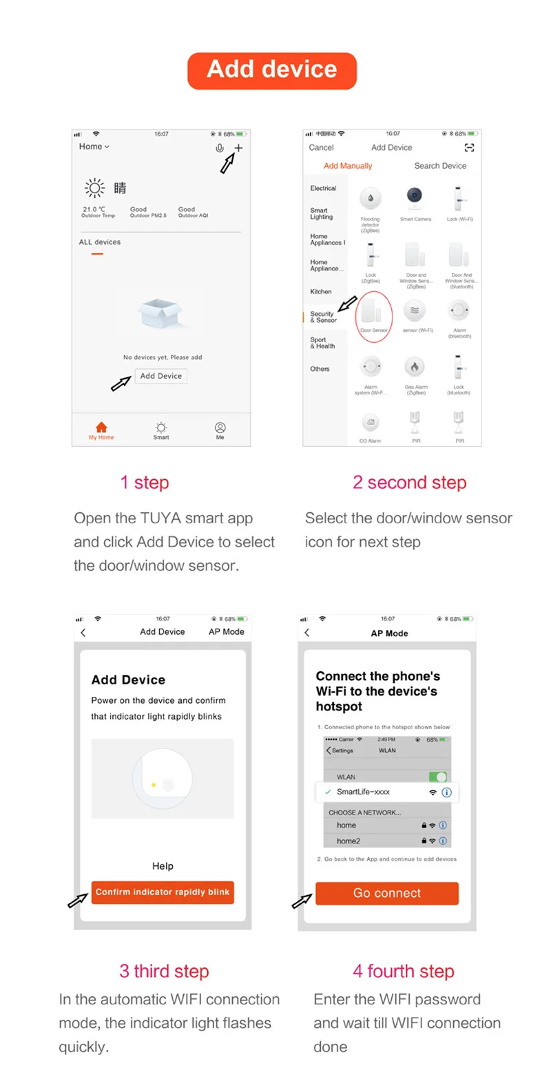 Sgooway Wifi магнитный датчик автоматизированная домашняя система охранной сигнализации проста в установке в двери или окна