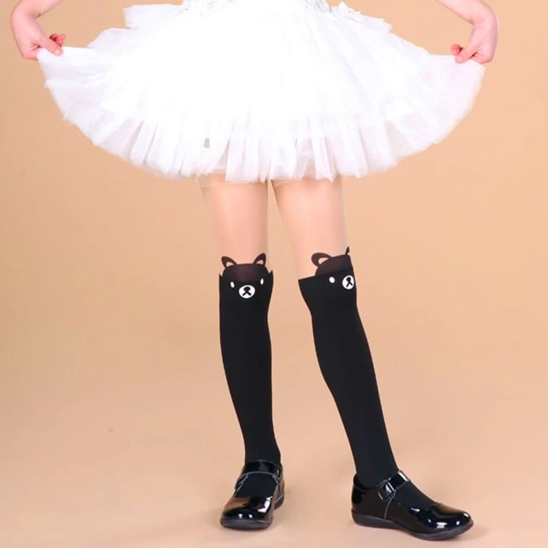 Мультяшные колготки для девочек детские бархатные чулки хлопковые танцев с