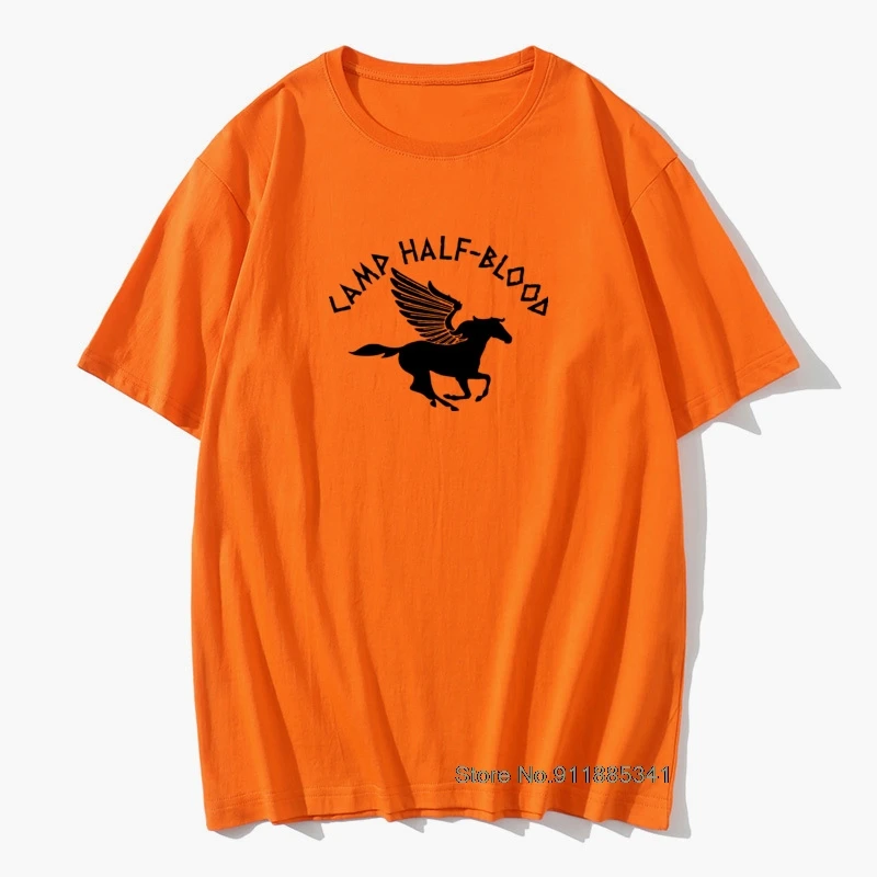 Camp Half Blood T-shirt Male Summer Tee Shirt Fun 100% Perce