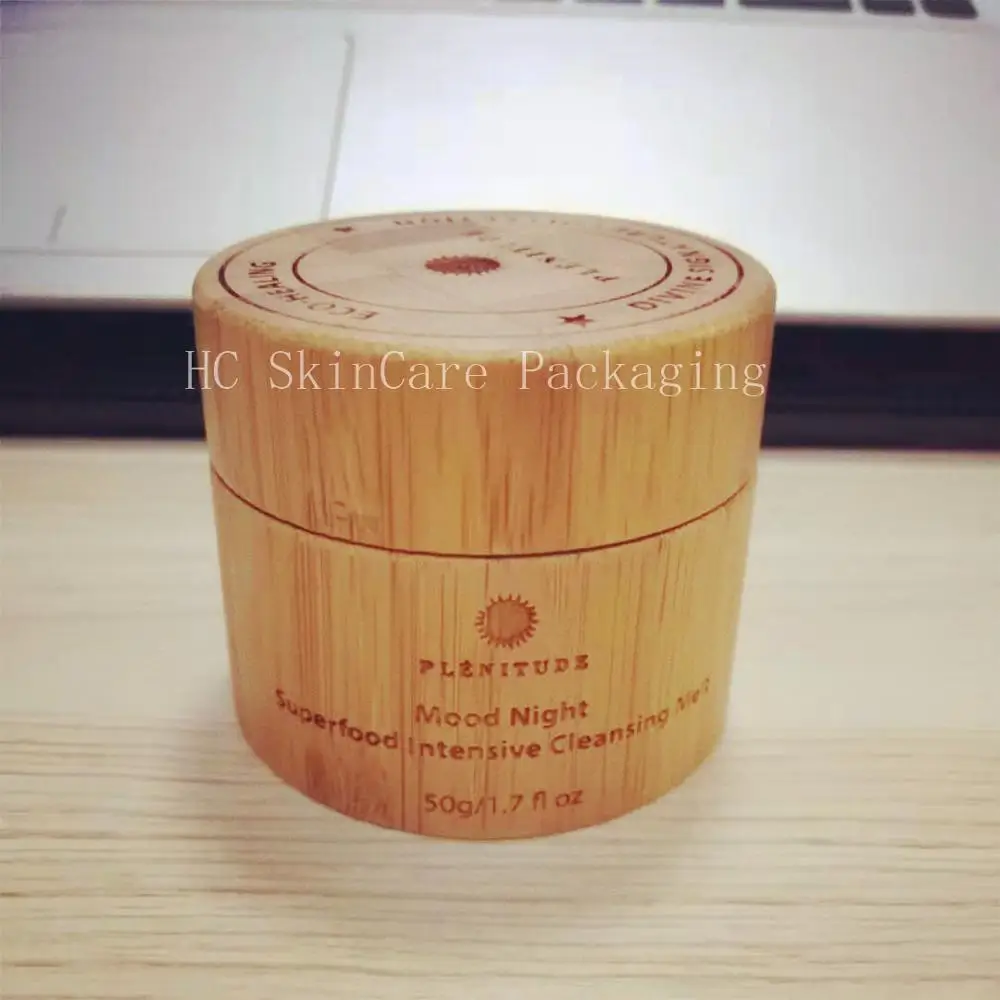 

Оптовая продажа, стеклянная бамбуковая банка с логотипом на заказ с крышкой для крема для глаз, косметический контейнер для крема из натурального бамбука с эссенцией, упаковка для ухода за кожей