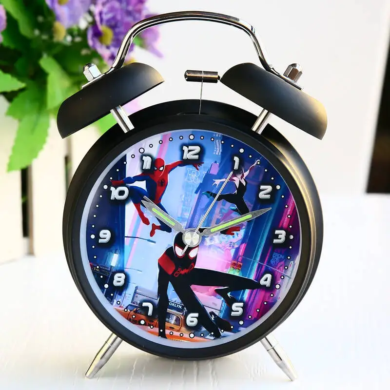 

2021 Marvel Spider-Man wall clock electronic smart luminous timer wake up children's desktop alarm clock bedroom decoration