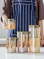 creative glass large sealed jar with lid moisture proof storage tank sucrier tea pot multigrain storage tank coffee bean pot