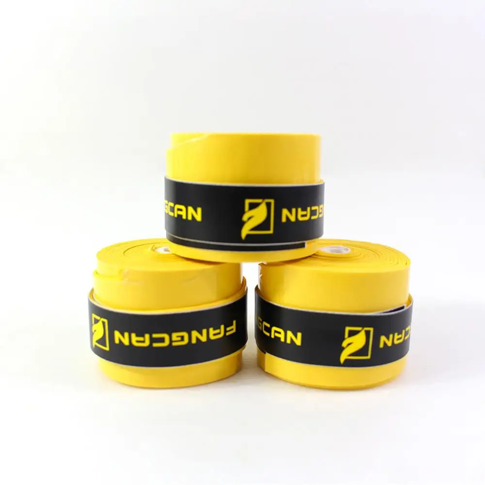 Yellow FANGCAN 3 шт. Сменные липкие накладные ручки для игры в теннис, бадминтон, сквош ручка для ракетки, лента - Цвет: Yellow