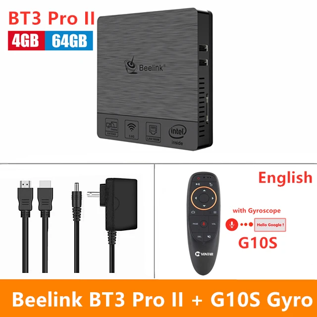 4G 64G G10S Gyro Мини-ПК Beelink BT3 Pro II 4 Гб ОЗУ 64 Гб ПЗУ Intel Atom X5-Z8350 BT3 Pro ТВ-приставка Win 10 2,4G/5G wifi 1000M BT4.0 USB3.0 - Цвет: 4G 64G G10S Gyro