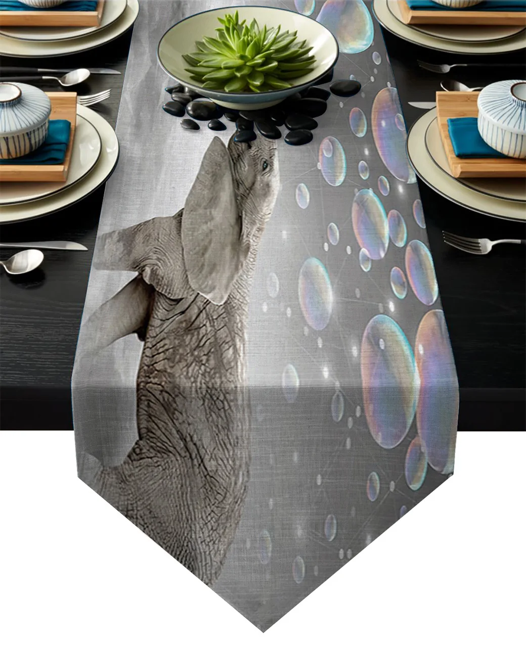 Милые животные слон пузырь настольная дорожка Флаг украшения для домашней
