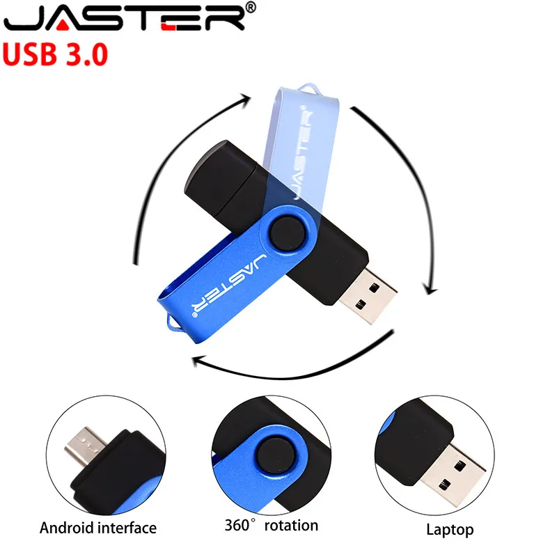 JASTER высокоскоростной USB3.0 флеш накопитель OTG 128 Гб 64 Usb Флешка 32 флэш диск для микро