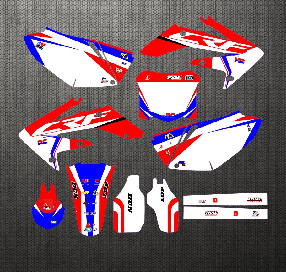 Стиль командная графика фоны наклейки Наборы для Honda CRF250 CRF250R CRF 250 250R 2004 2005 2006 2007 2008 2009