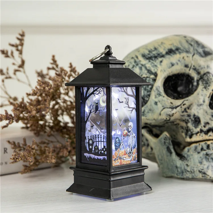 Small skeleton B Декоративный реквизит на Хэллоуин светодиодные свечи винтажный замок летучие мыши фонарь-тыква пламя лампа страшные аксессуары для празднования Хеллоуина - Цвет: Small skeleton B