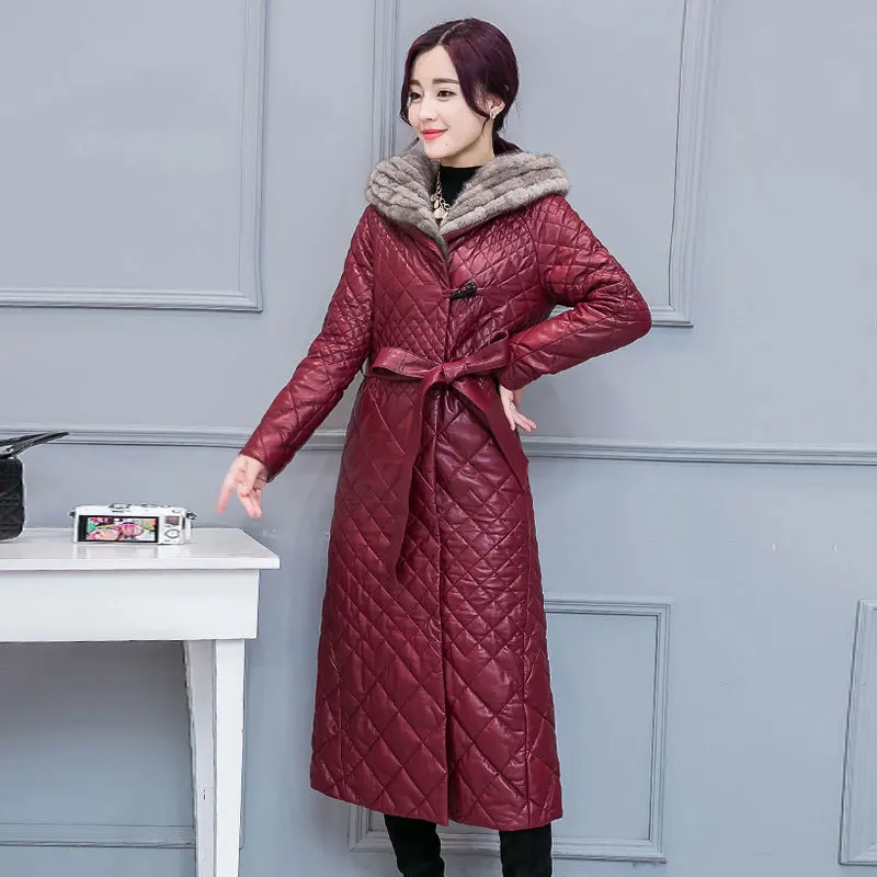 Женская зимняя куртка размера плюс 4XL из толстого тонкого хлопка длинная с