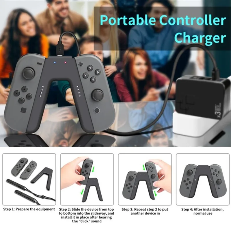 

Charging Dock For Nintend Switch Charger Joy-con Controller Charger For N Switch Grip Gamepad Charge Stand Holder