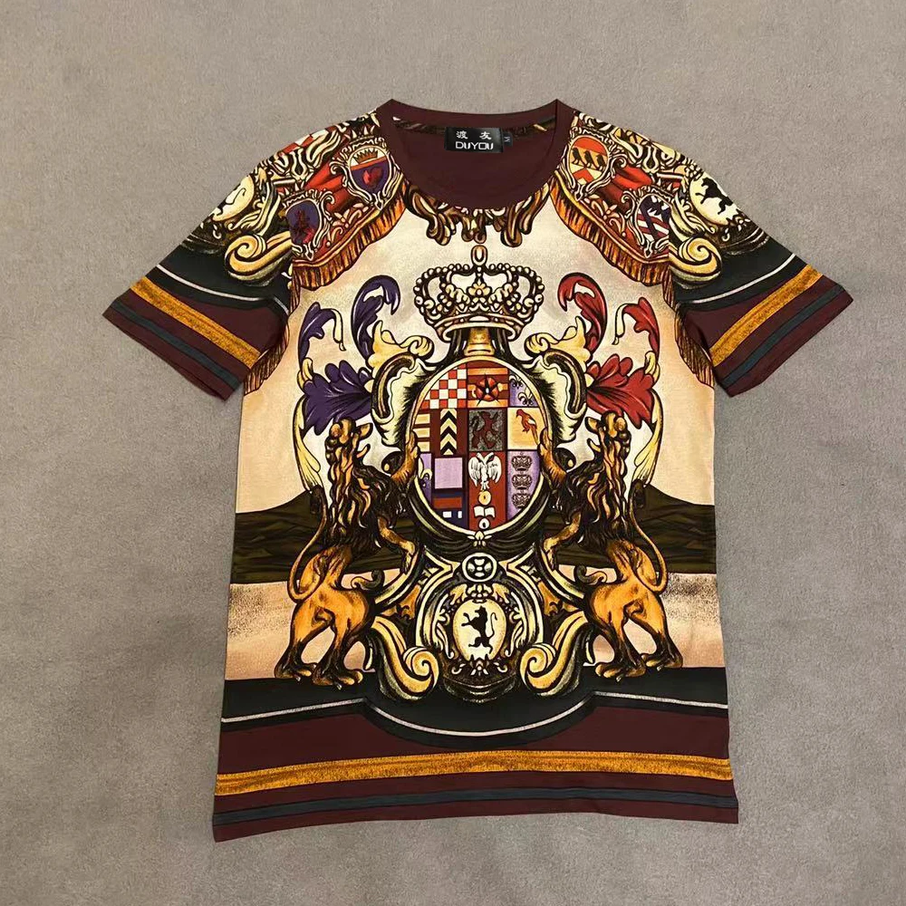 Футболка DUYOU мужская с коротким рукавом брендовая одежда в стиле барокко из