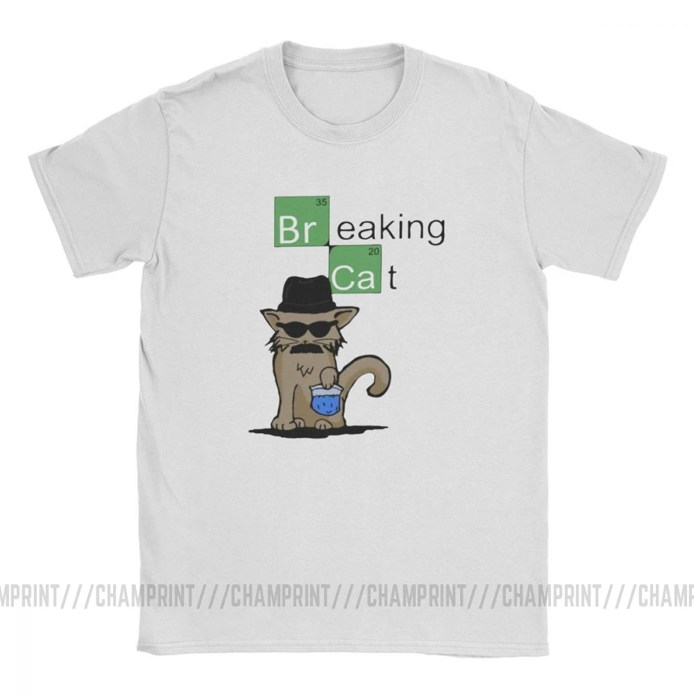 Мужские белые футболки с надписью Breaking Cat Bad Walter Heisenberg одежда из чистого хлопка