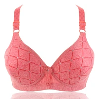 big size blouse women underwear wire free soft burgundy 34 cup wireless bra for big breast ladies cotton thin cup lingerie bras