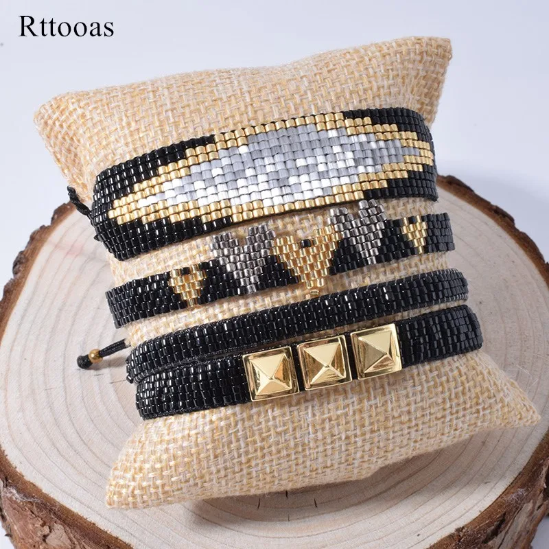 Rttooas Fashion Mexican Pulseras Heart Bracelet For Women Mostacilla MIYUKI Beaded Bracelets Handmade Braided Mujer Jewelry 2022