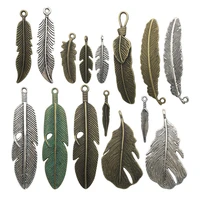32pcs mix feather pendants beads charms for handmade crafting jewelry findings making accessory for diy necklace bracelet
