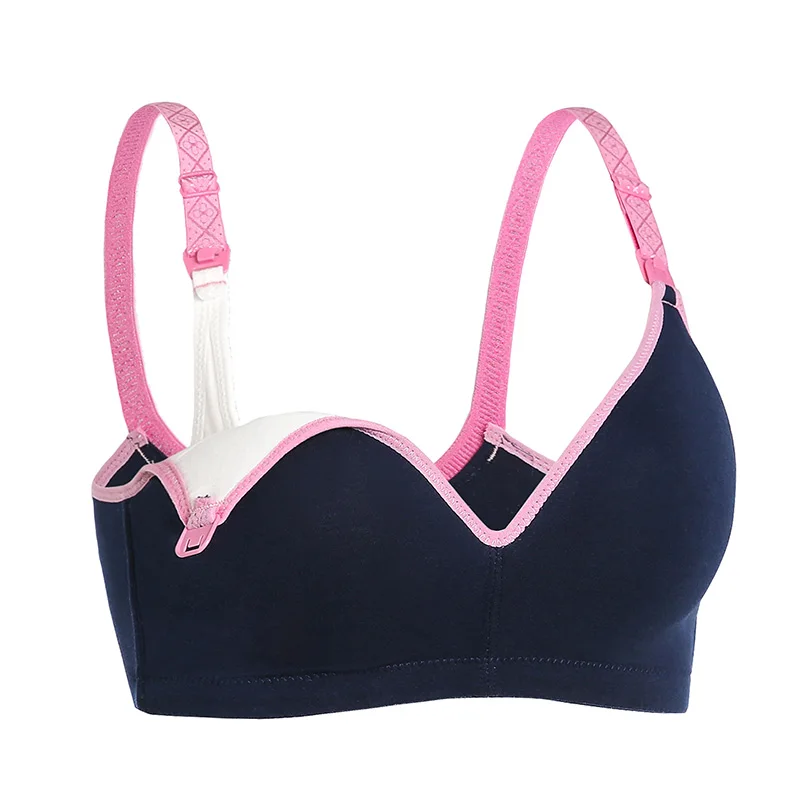 Navy-Blue Мама колыбель ребенка Средства ухода за кожей для будущих мам Бюстгальтер для кормления Беременность одежда сна Бюстгальтеры для беременных кормящих бюстгальтер нижнее белье Костюмы - Цвет: Navy-Blue