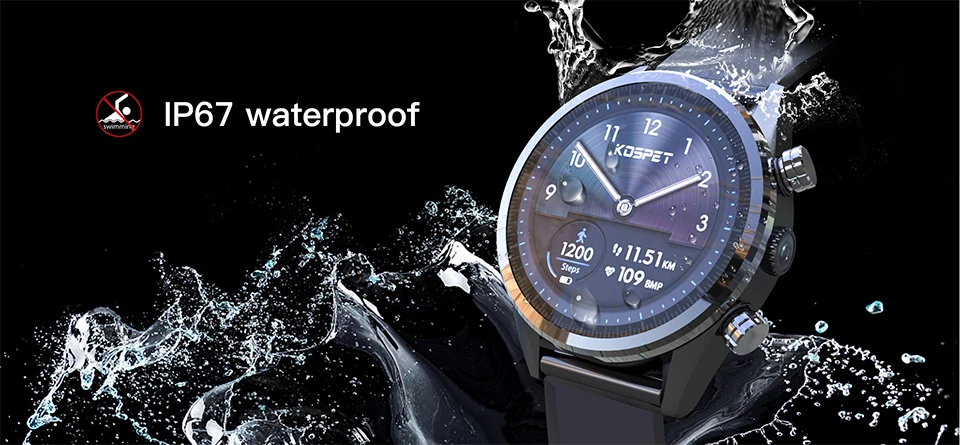KOSPET Hope Lite 1 ГБ 16 ГБ Android7.1.1 Dual 4G умные часы для мужчин IP67 620 мАч 8.0MP 1,3" Керамические Смарт-часы телефон для IOS Android