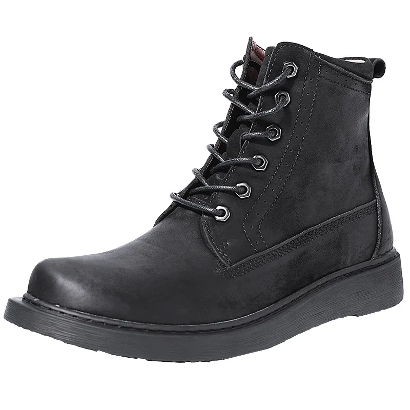 Ботинки в стиле милитари высокого качества класса Люкс из натуральной кожи на