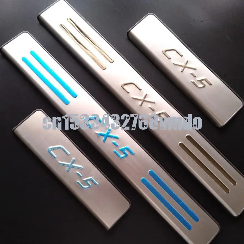 Автомобильный Стайлинг 4 шт. Накладка на порог из нержавеющей стали для Mazda cx5 CX-5