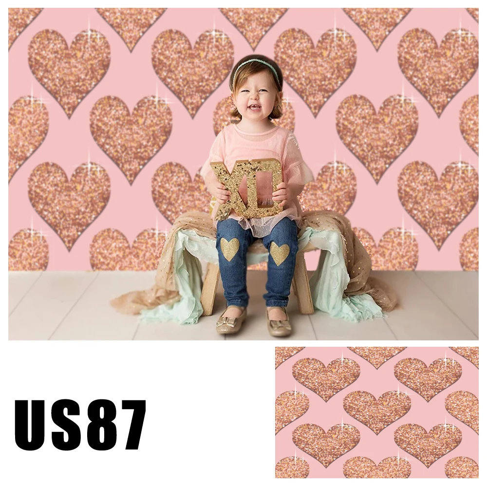 

HUAYI День Святого Валентина Розовый Блеск сердечный фон на заказ Свадьба День Рождения Декор фото фон обои US87