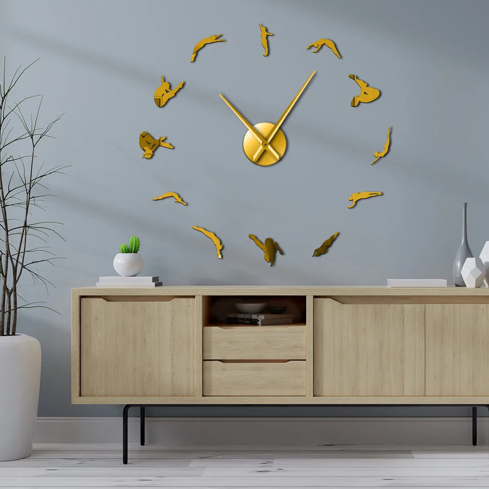 Яркие часы для дайвинга украшение дома силуэт наклейки сделай сам без рамки