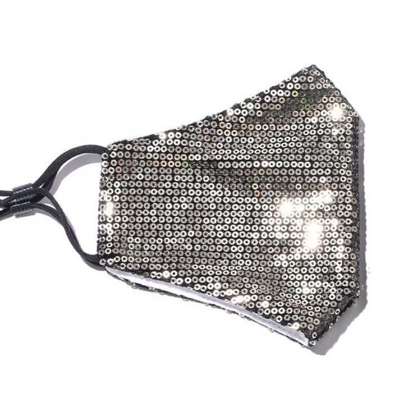 Унисекс модные блестящие украшения Стразы эластичная маска с блестками для