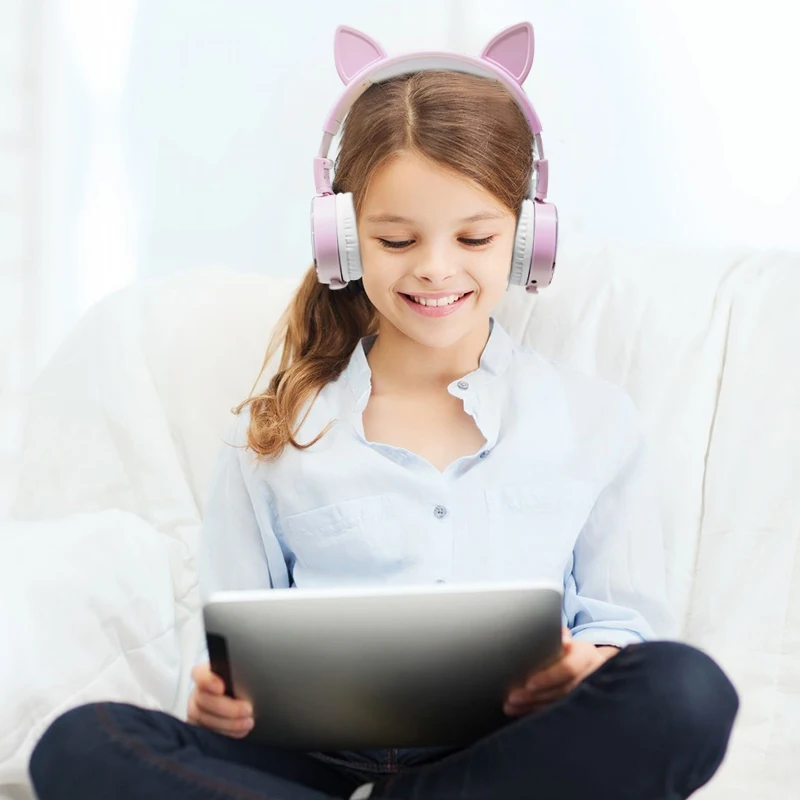 Гарнитура с кошачьими ушками жидкий зыбучий песок блестящие наушники микрофоном