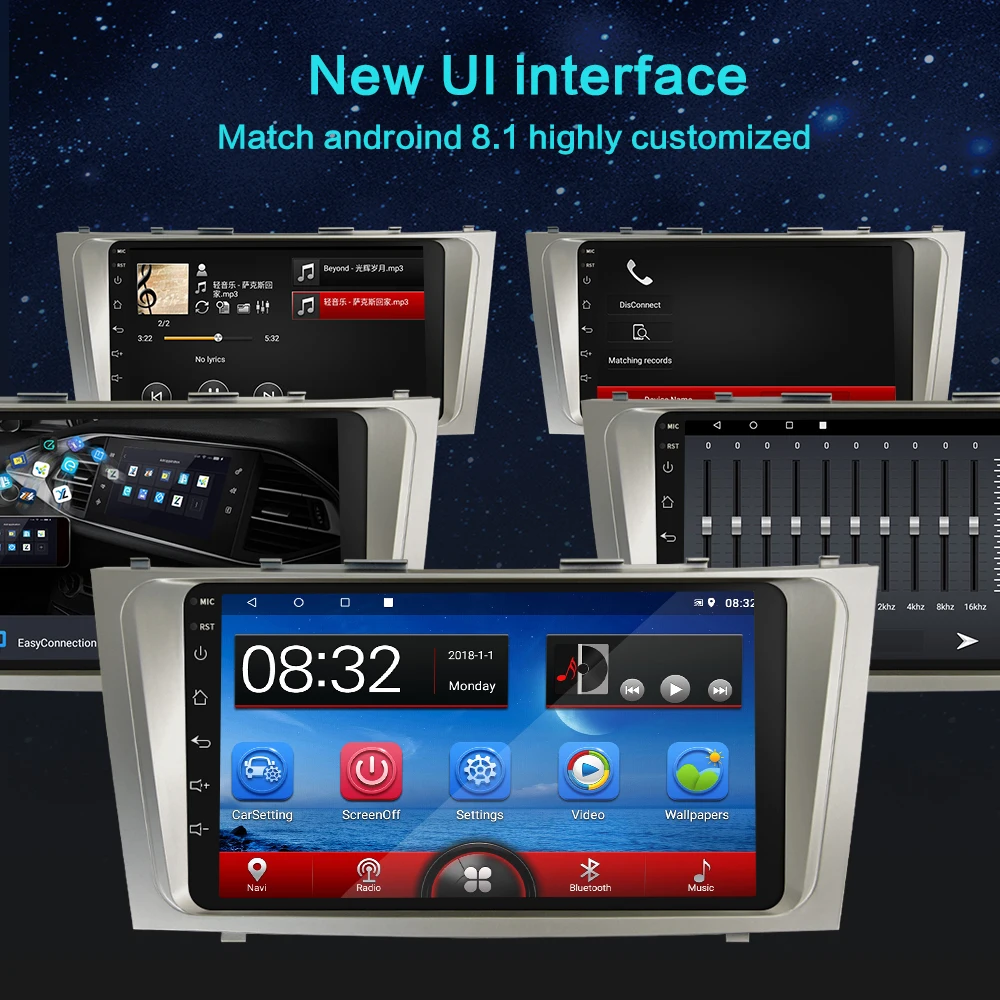 Автомобильный мультимедийный плеер Podofo 2din Android GPS навигация Wi-Fi Mirrorlink USB FM аудио