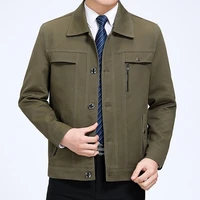 2021 spring autumn jacket mens big size with buttons brand middle aged man classic casual jackets