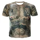 Футболка мужская свободного покроя, смешная рубашка в стиле хип-хоп, с 3d принтом мускулов и быстросохнущим татуировкой, 6xl, лето 2022