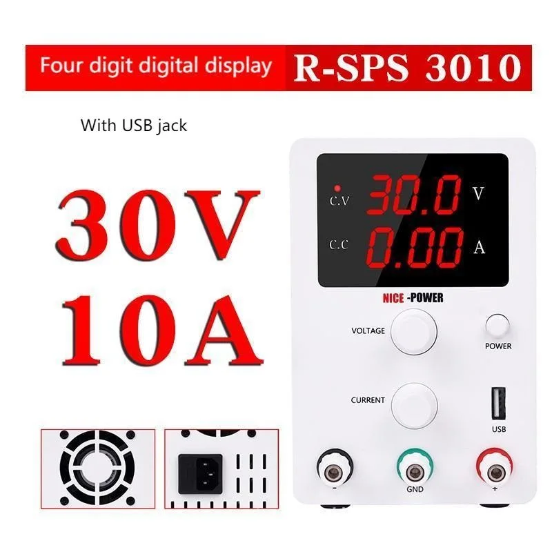 

SUSWE Digital display adjustable DC power supply r-sps3010d / 605d high precision LCD power supply with USB jack