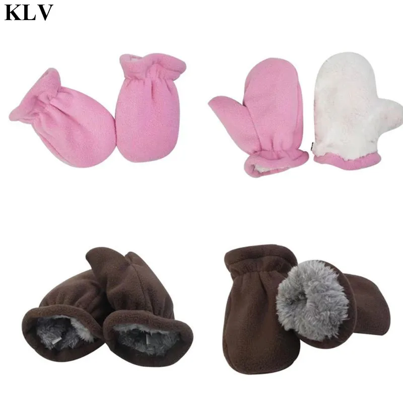 KLV Модные Новые Детские флисовые перчатки Осень Зима Лыжные детские варежки