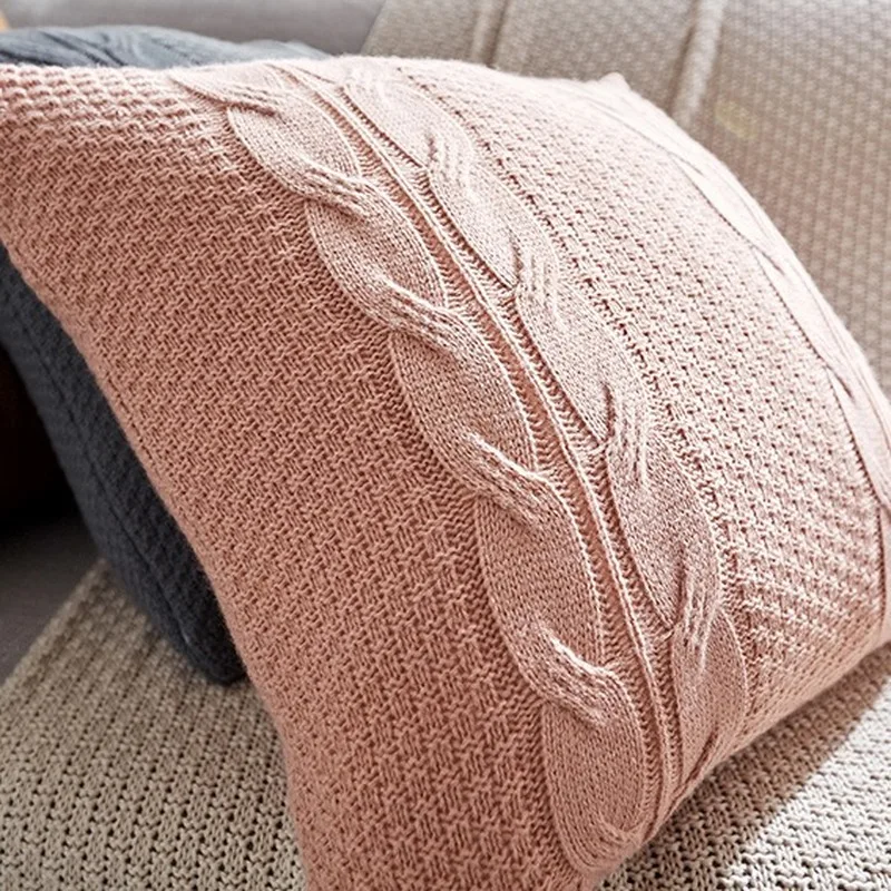 Двухкабельный вязаный винтажный Чехол кофейный цвет слоновой кости серый