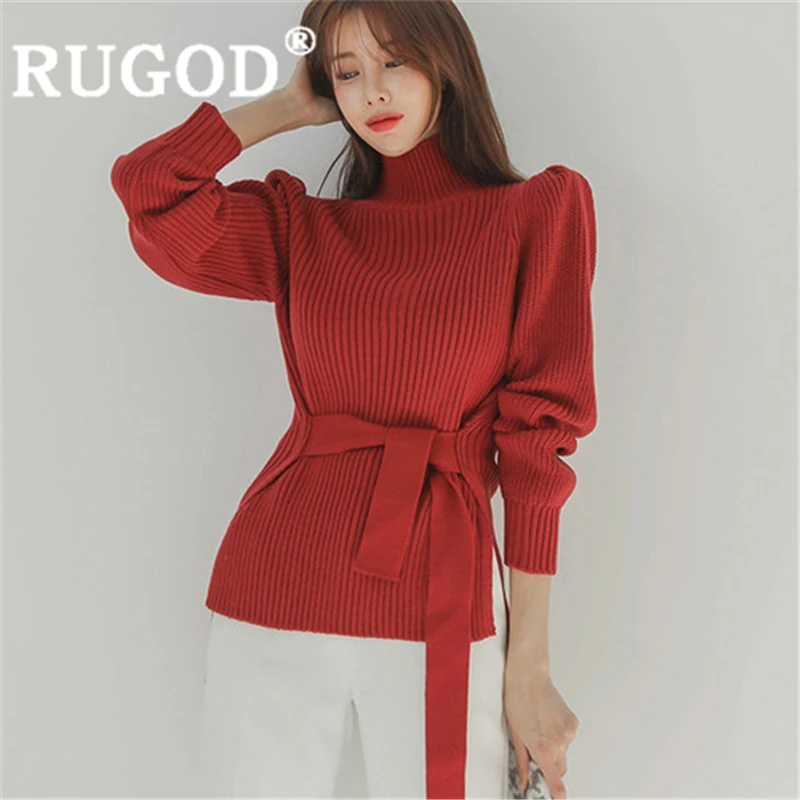 RUGOD 2019 новый осенний теплый Однотонный свитер пуловер для женщин водолазка с