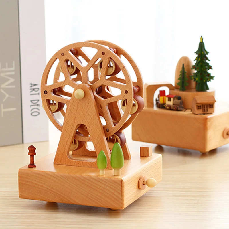Деревянная музыкальная шкатулка для девочек заводное ремесло подарок орнамент