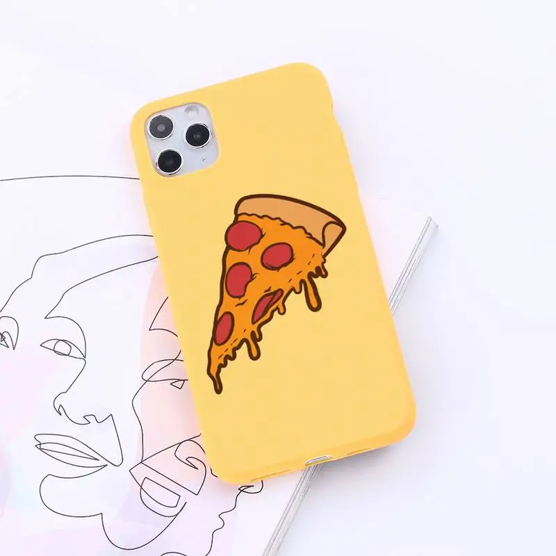 

pizza best friends cunny cartoon pattern Phone Case Candy Color for iPhone 6 7 8 11 12 s mini pro X XS XR MAX Plus