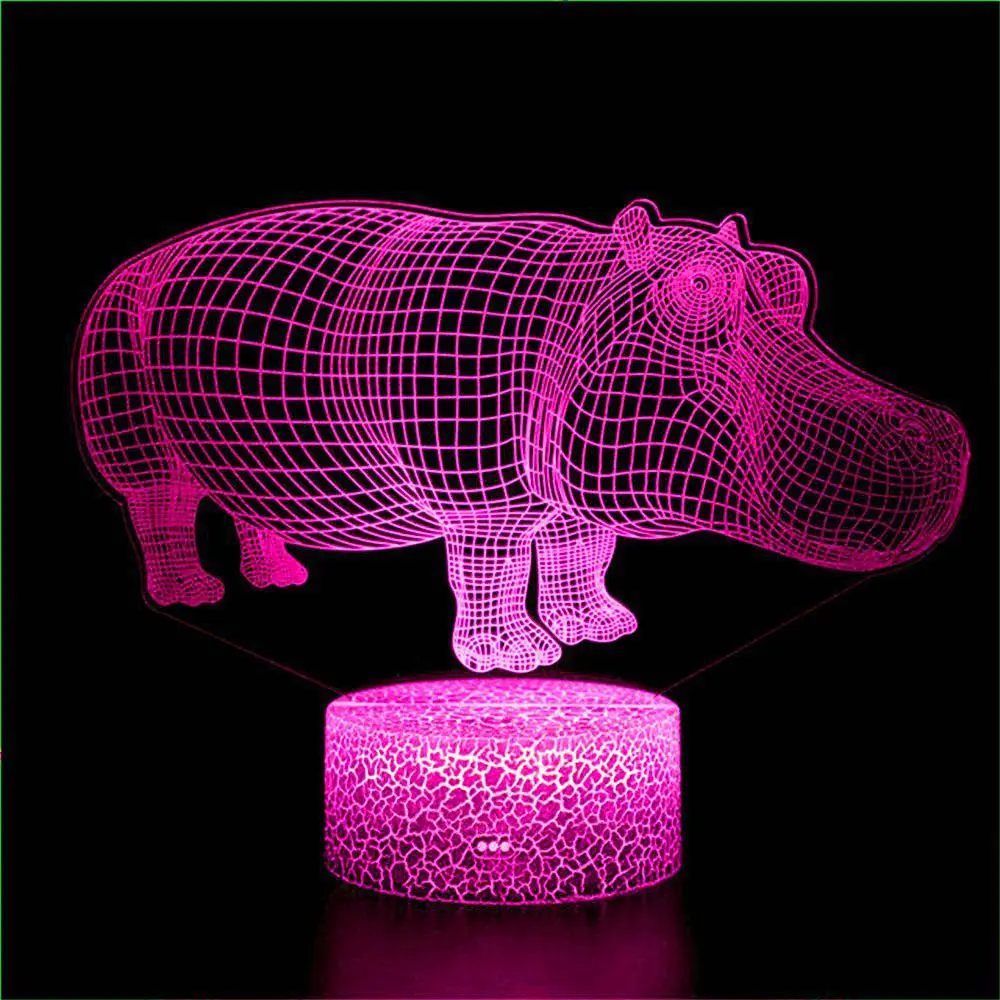 Светильник СВЕТОДИОДНЫЙ в виде животных 3D USB акриловый | Освещение