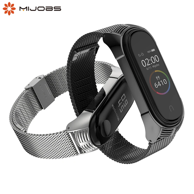 Браслет для xiaomi mi band 5 ремешок на запястье металлическая нержавеющая сталь 4 miband 3