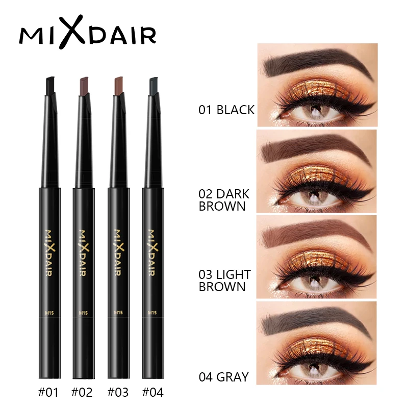 MIXDAIR 4 цвета карандаш для бровей с кистью и карта татуажа ручка стойкая макияж