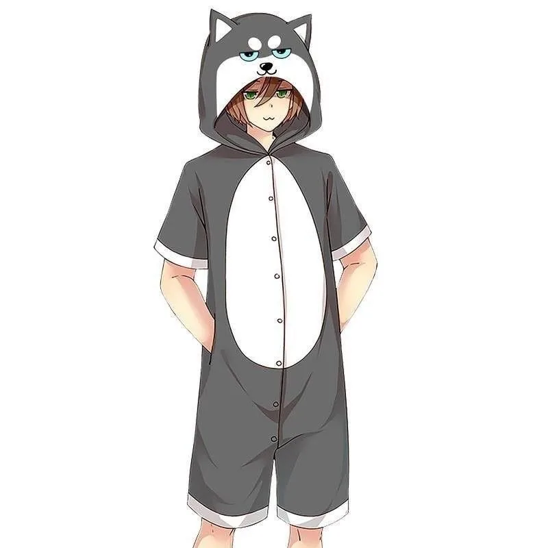 Милые животные хомяк Собака Хаски пижамы Комбинезоны комбинезон костюм жирафа