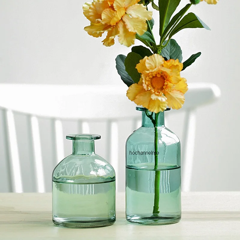 Glass Vase Living Room Dried Flowers Nordic Ins Style Transparent Dill Home Decoration Accessories Flower Vases For Homes | Дом и сад