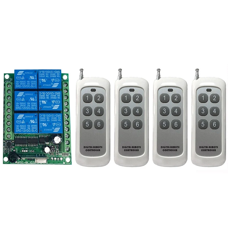 DC 12V 24V 6 CH каналы 6CH RF беспроводной пульт дистанционного управления Система