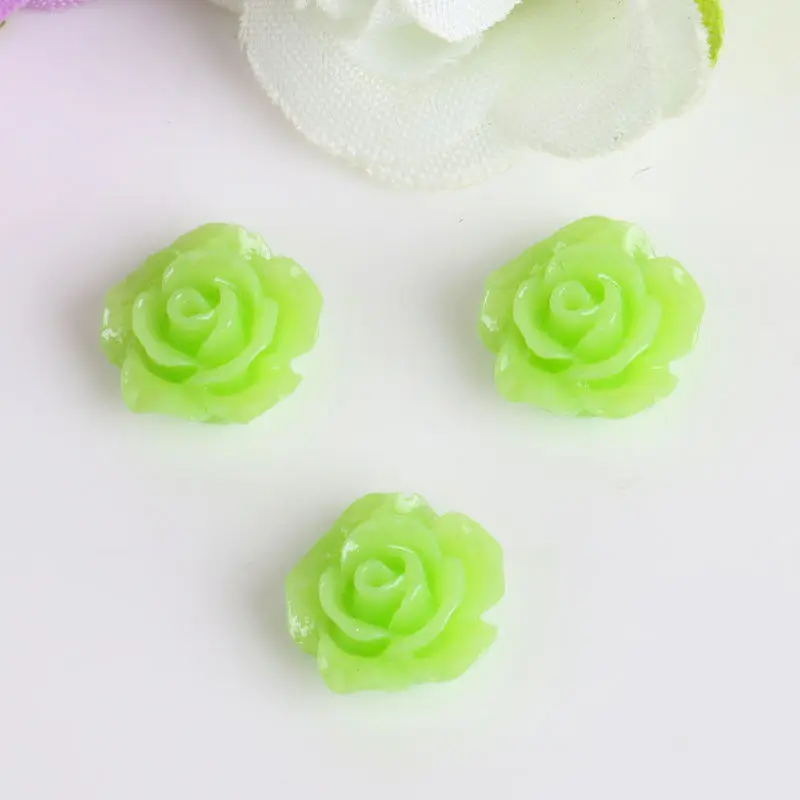 light green-10pcs 5 шт./упак. черный, Белый Цвет Розовое Стразы нейл-арта украшения 3d в виде лепестков, с тиснением и изображением Скульптура, с украшением в виде цветка Красота аксессуары для маникюра - Цвет: light green-10pcs