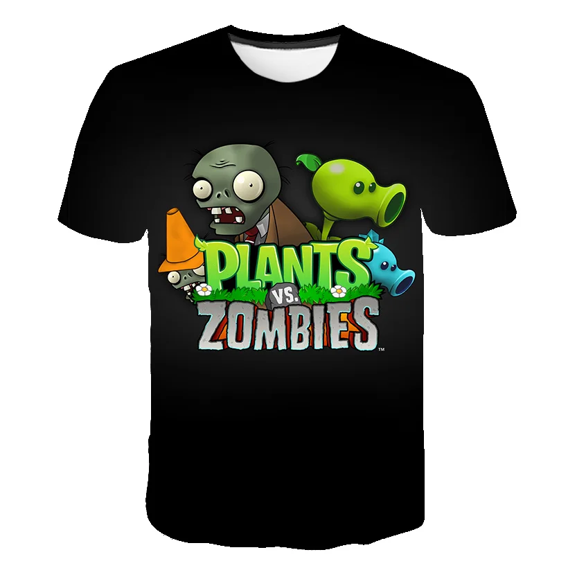 

3D Plants vs. Zombies Childrenâ€™s Casual T-Shirt Kidsâ€™ Love Game Fashion Sunshine T-Shirt Short Sleeve Anime Game Short Sleeve