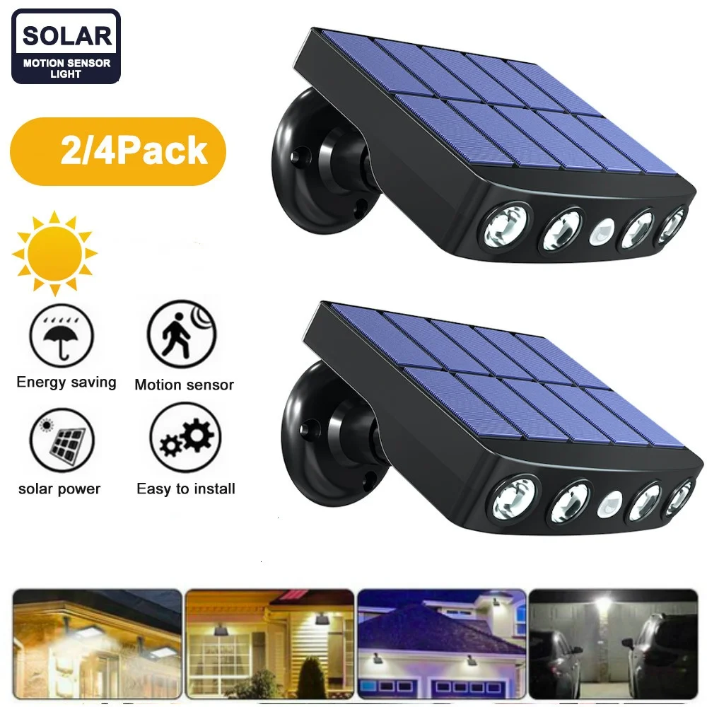 

Solar Power Street Light Rechargeable PIR Motion Sensor Night Lights Outdoor Waterproof IP65 for Garden Courtyard Driveway