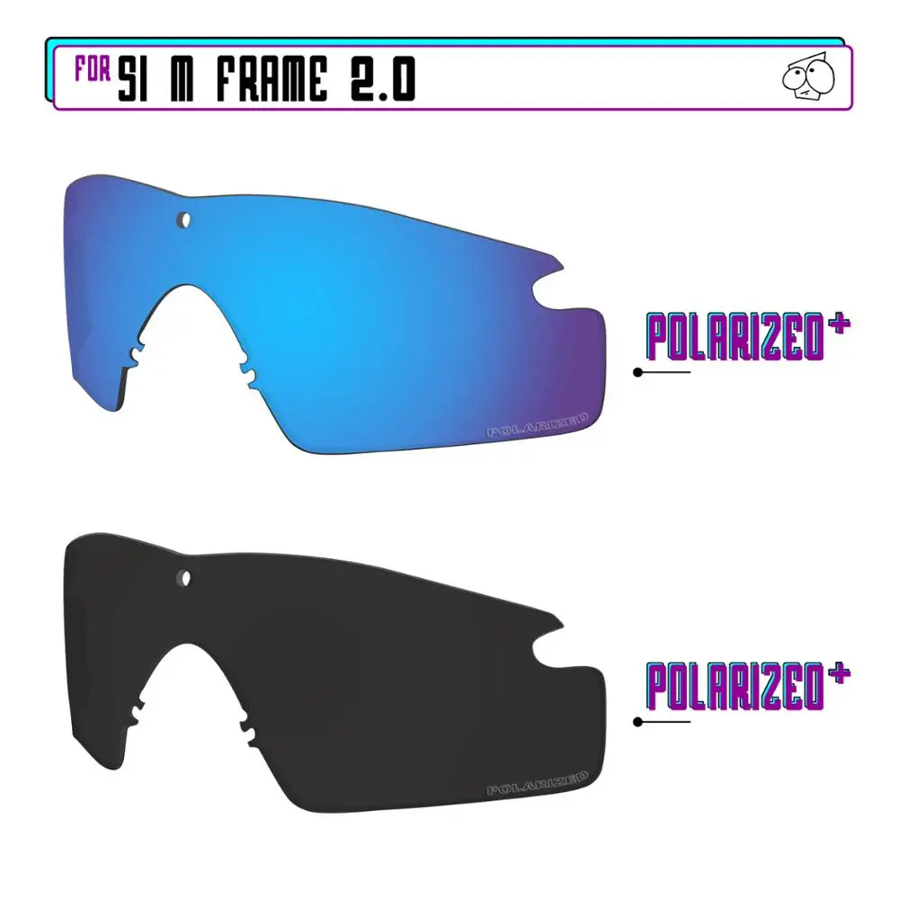 EZReplace Polarized Replacement Lenses for - Oakley Si M Frame 2.0 Sunglasses - BlackPPlus-BluePPlus