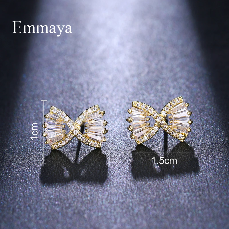 Серьги-гвоздики EMMAYA с фианитами женские корейские ювелирные украшения для