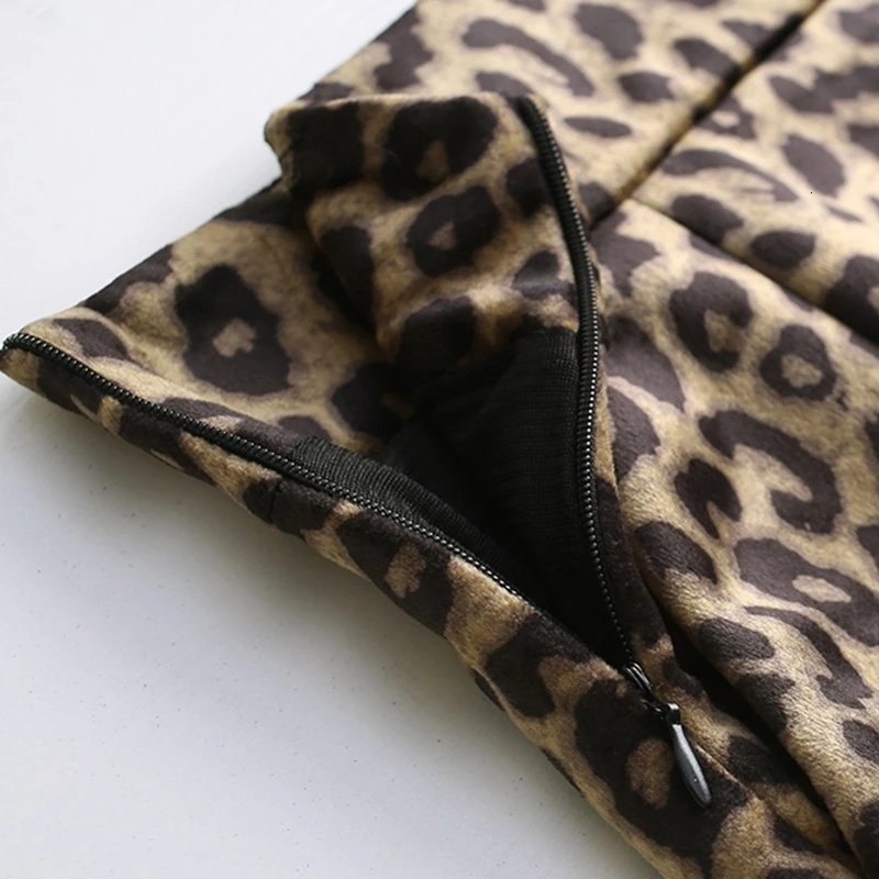 

2019 fall kpop high waist woolen leopard print sexy midi skirt navidad jurk moda feminina haut femme falda skirts top women tops