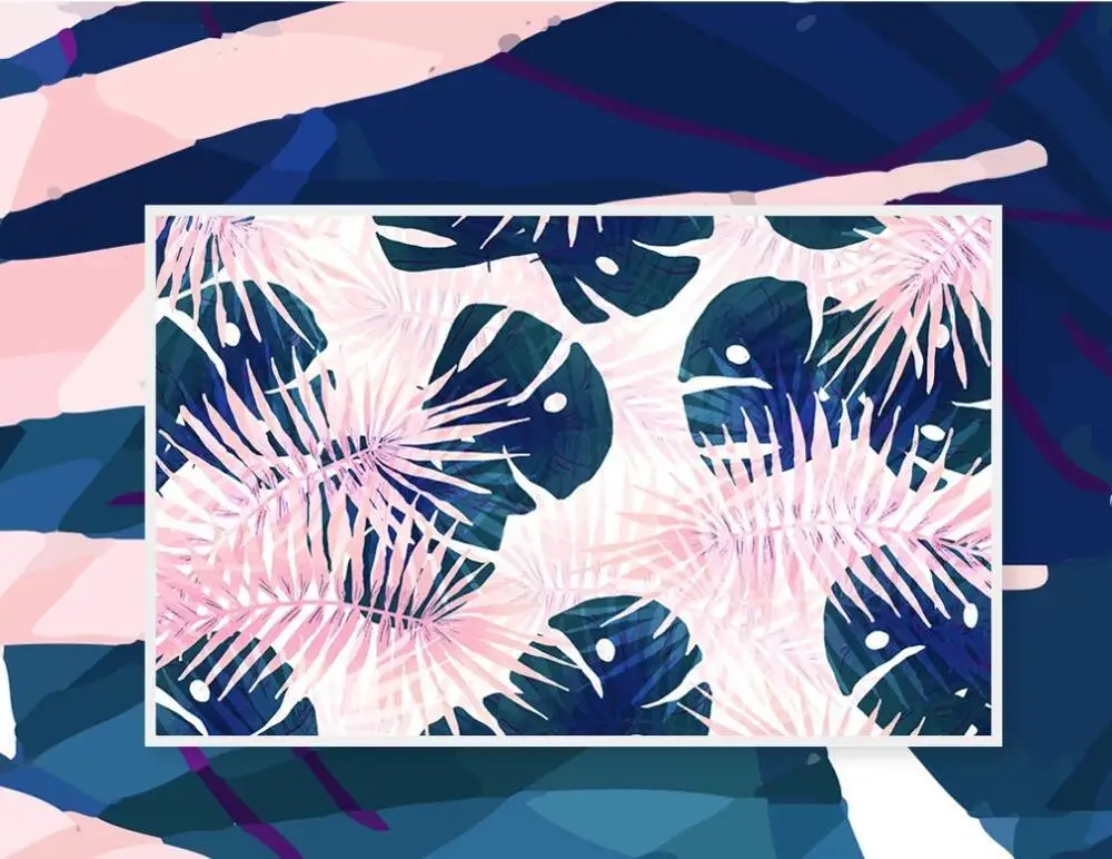 3D обои Milofi на заказ Фреска свежий стиль текстура листьев скандинавский фон